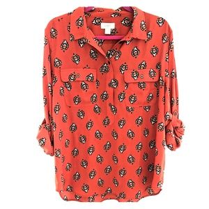 Loft Outlet orange paisley blouse XL EUC